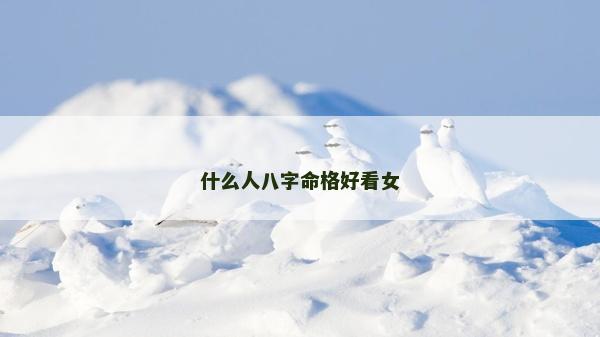 什么人八字命格好看女