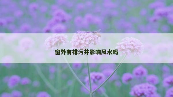 窗外有排污井影响风水吗