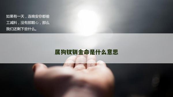 属狗钗钏金命是什么意思
