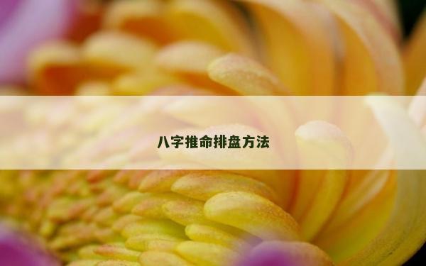 八字推命排盘方法