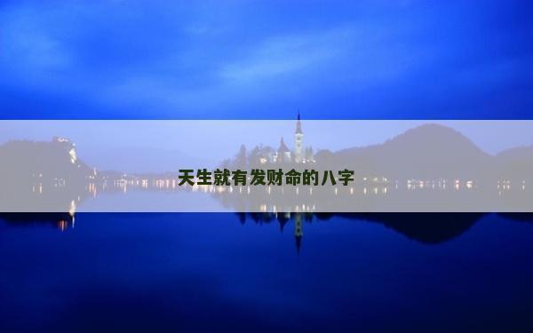 天生就有发财命的八字
