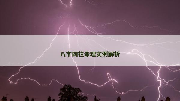 八字四柱命理实例解析