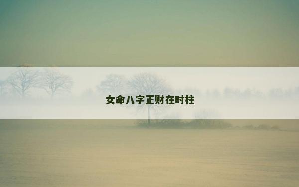 女命八字正财在时柱