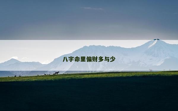 八字命里偏财多与少