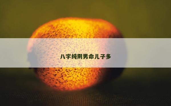 八字纯阴男命儿子多