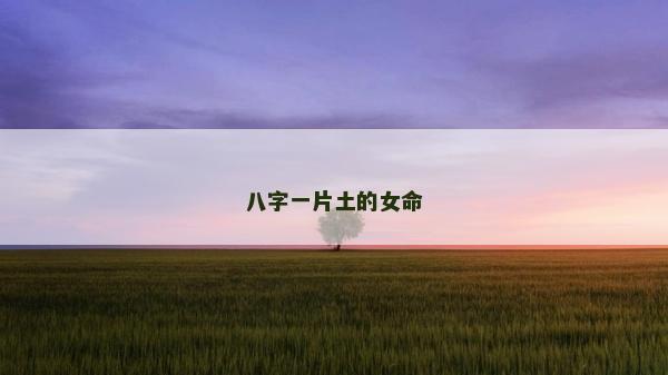 八字一片土的女命