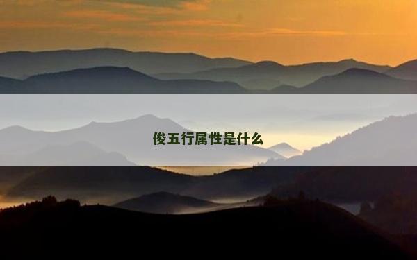 俊五行属性是什么