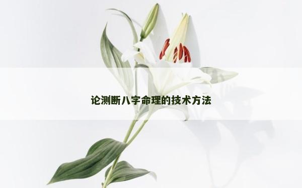 论测断八字命理的技术方法