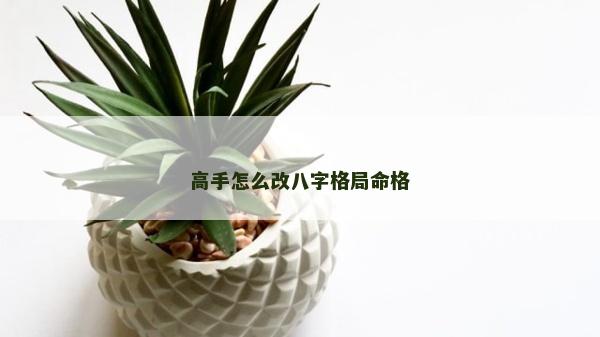 高手怎么改八字格局命格