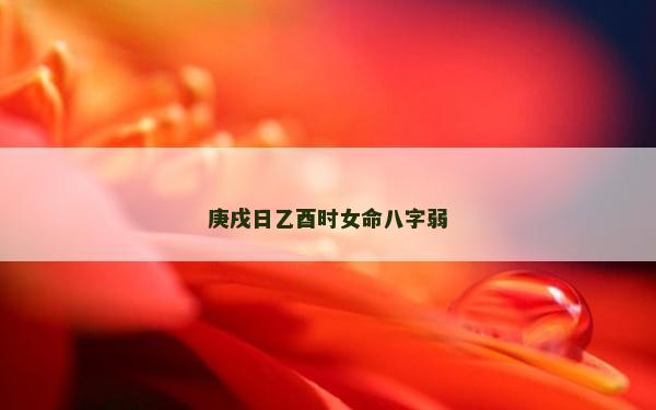 庚戌日乙酉时女命八字弱