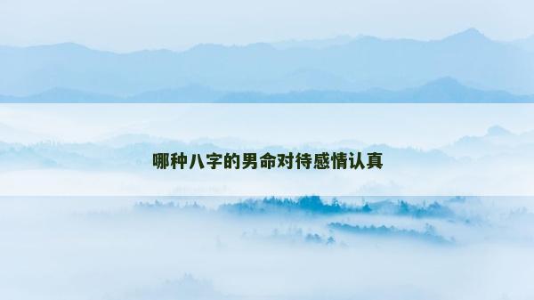 哪种八字的男命对待感情认真