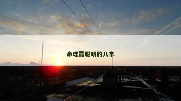 命理最聪明的八字