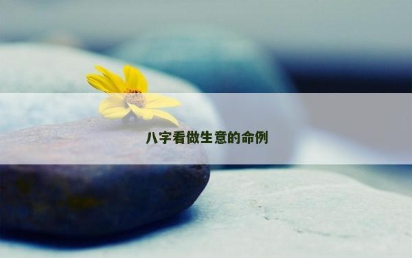 八字看做生意的命例