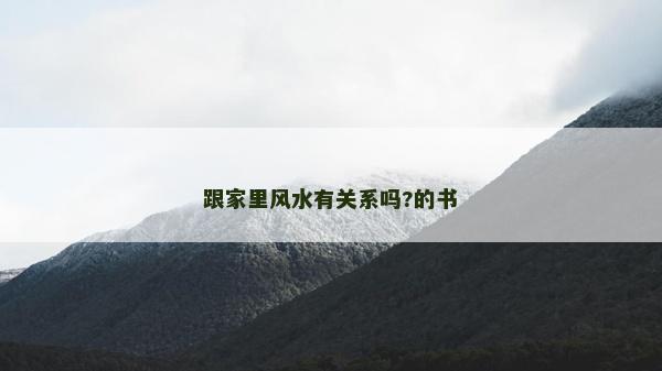 跟家里风水有关系吗?的书