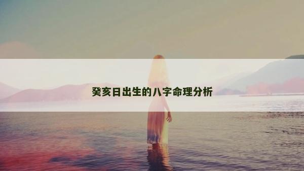 癸亥日出生的八字命理分析