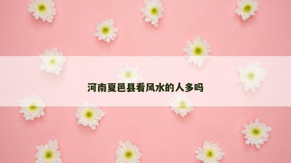 河南夏邑县看风水的人多吗