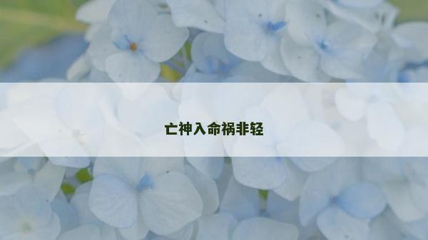 亡神入命祸非轻