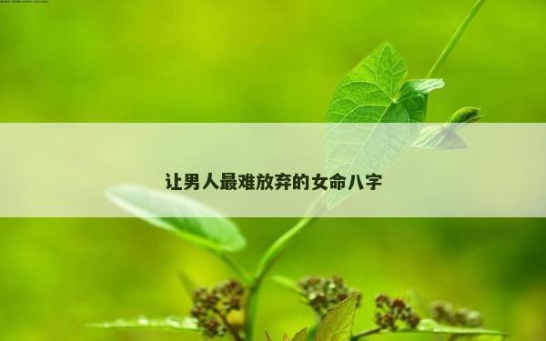 让男人最难放弃的女命八字