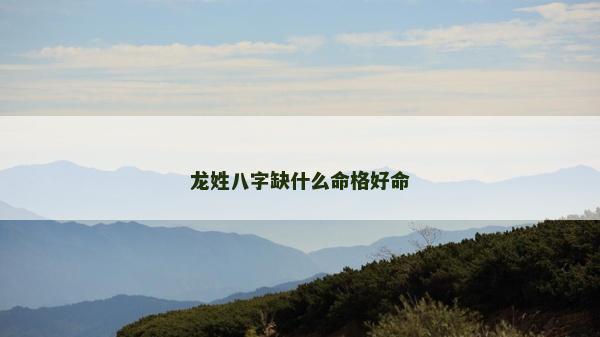 龙姓八字缺什么命格好命