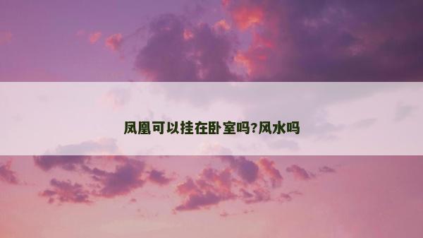 凤凰可以挂在卧室吗?风水吗