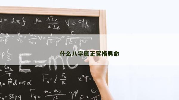 什么八字属正官格男命