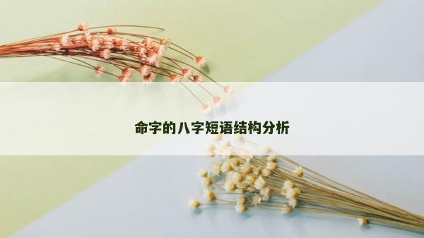 命字的八字短语结构分析