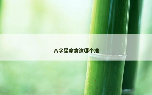 八字星命禽演哪个准