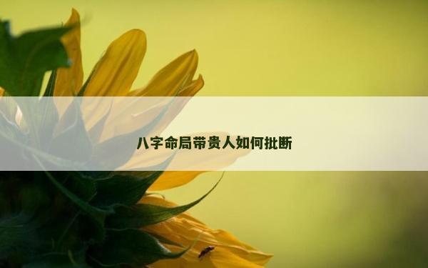 八字命局带贵人如何批断