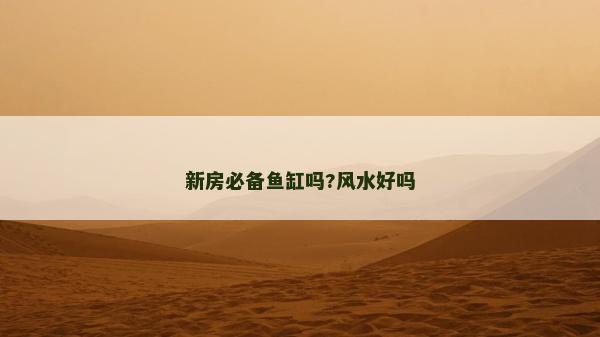 新房必备鱼缸吗?风水好吗