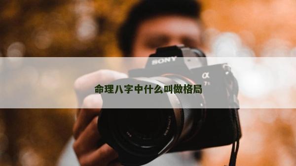 命理八字中什么叫做格局