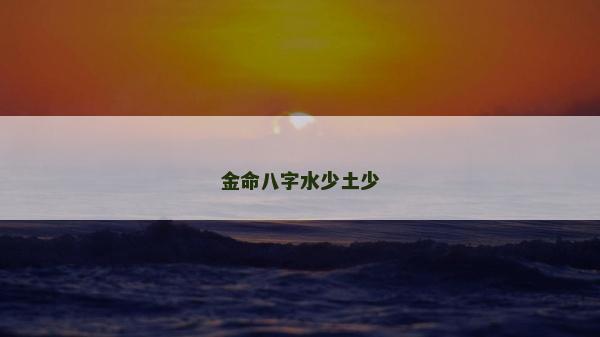 金命八字水少土少