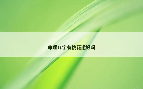 命理八字有桃花运好吗
