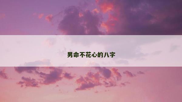男命不花心的八字