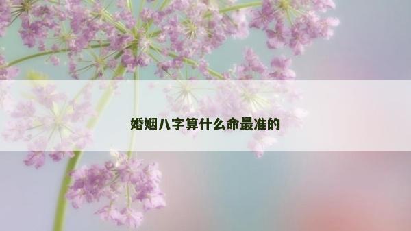 婚姻八字算什么命最准的