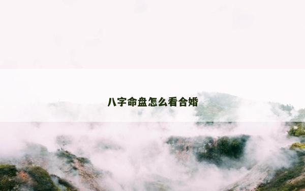 八字命盘怎么看合婚