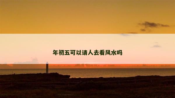 年初五可以请人去看风水吗