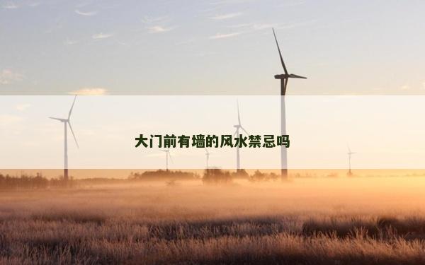 大门前有墙的风水禁忌吗