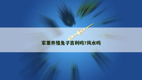家里养殖兔子吉利吗?风水吗