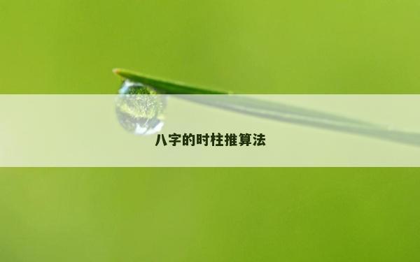八字的时柱推算法