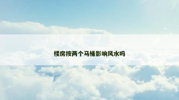 楼房按两个马桶影响风水吗