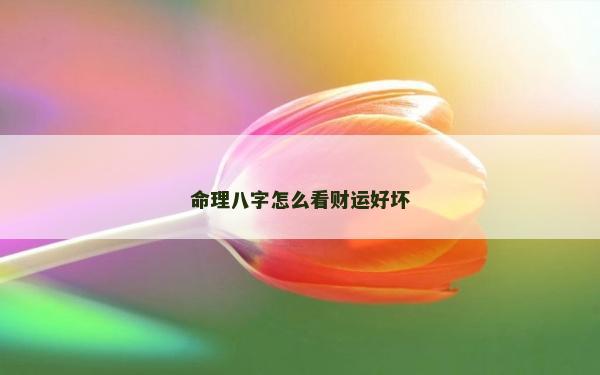 命理八字怎么看财运好坏