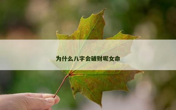 为什么八字会破财呢女命