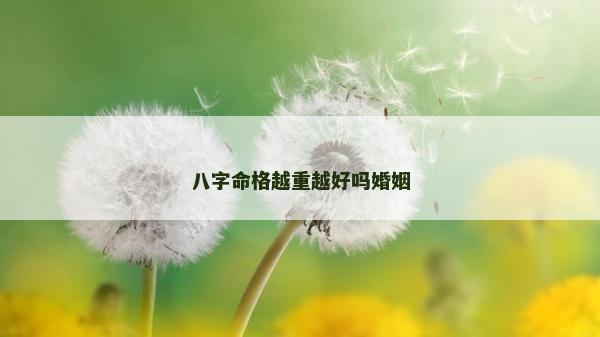 八字命格越重越好吗婚姻