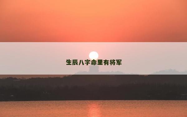 生辰八字命里有将军