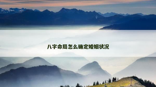 八字命局怎么确定婚姻状况