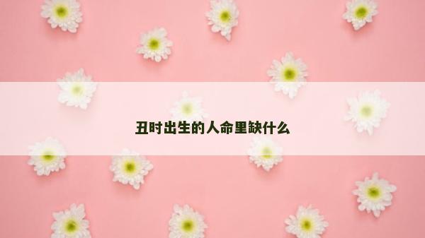 丑时出生的人命里缺什么
