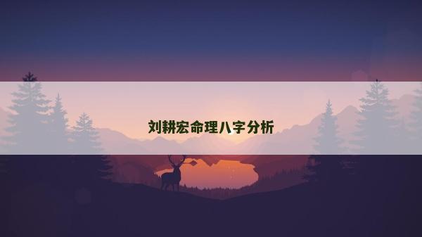 刘耕宏命理八字分析