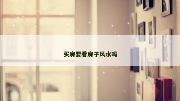 买房要看房子风水吗