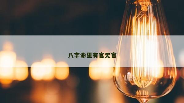 八字命里有官无官