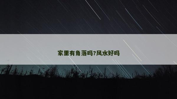 家里有角落吗?风水好吗
